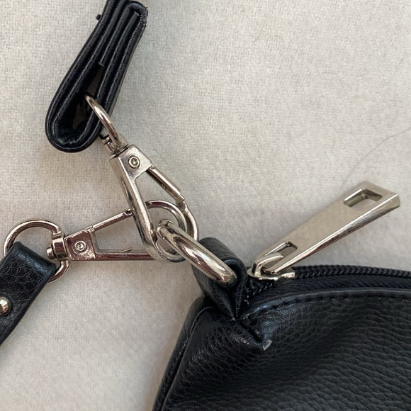 2 Piece Faux Leather Black Tote and Crossbody Purse Set - Picture 15 of 16